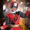 Red Ranger N Steel Costume Toddler Muscle Jumpsuit with Headpiece and Attached Belt